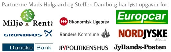 DigitalConsults partnere har løst opgaver for Danske Bank, Grundfos, Randers Kommune, Nordjyske Medier, Miljørent, Økonomisk Ugebrev med flere.